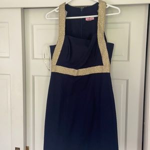 Navy and Gold Lilly shift dress